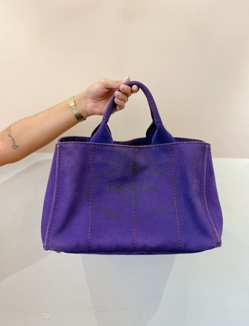 Bolsa tecido uva Prada