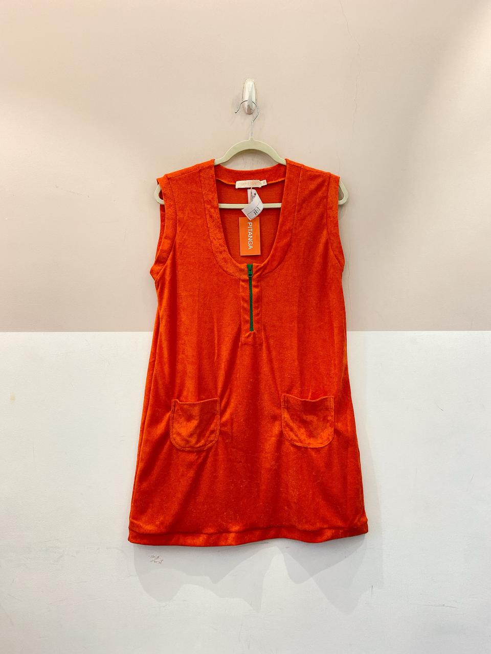 Vestido atoalhado coral Pitta P