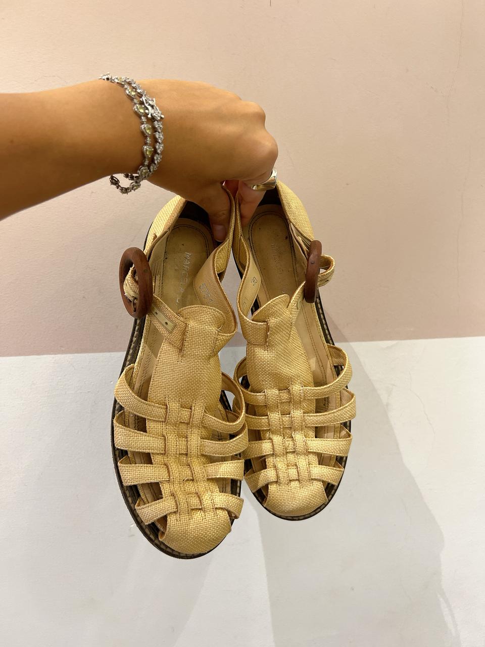 Sandália fishermann palha Marcela B 38