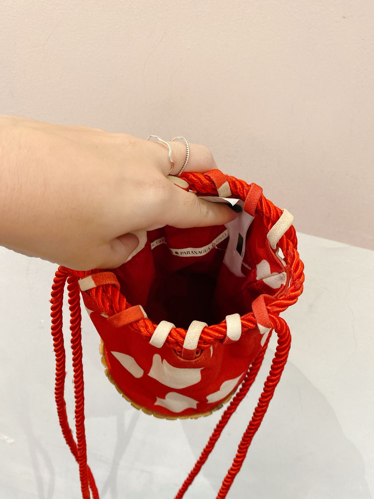 Bolsinha bambu e tecido Eva + Glorinha Paranaguá