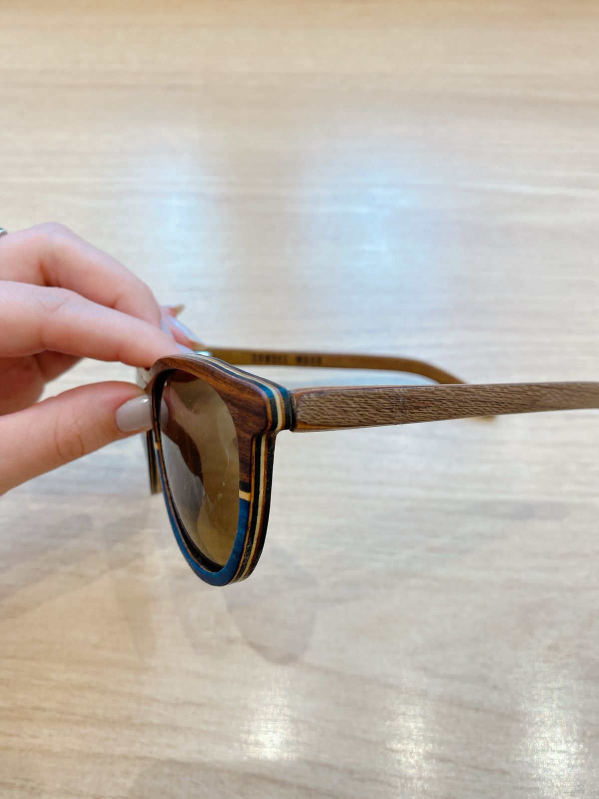 Óculos madeira/azul Sunset Wood