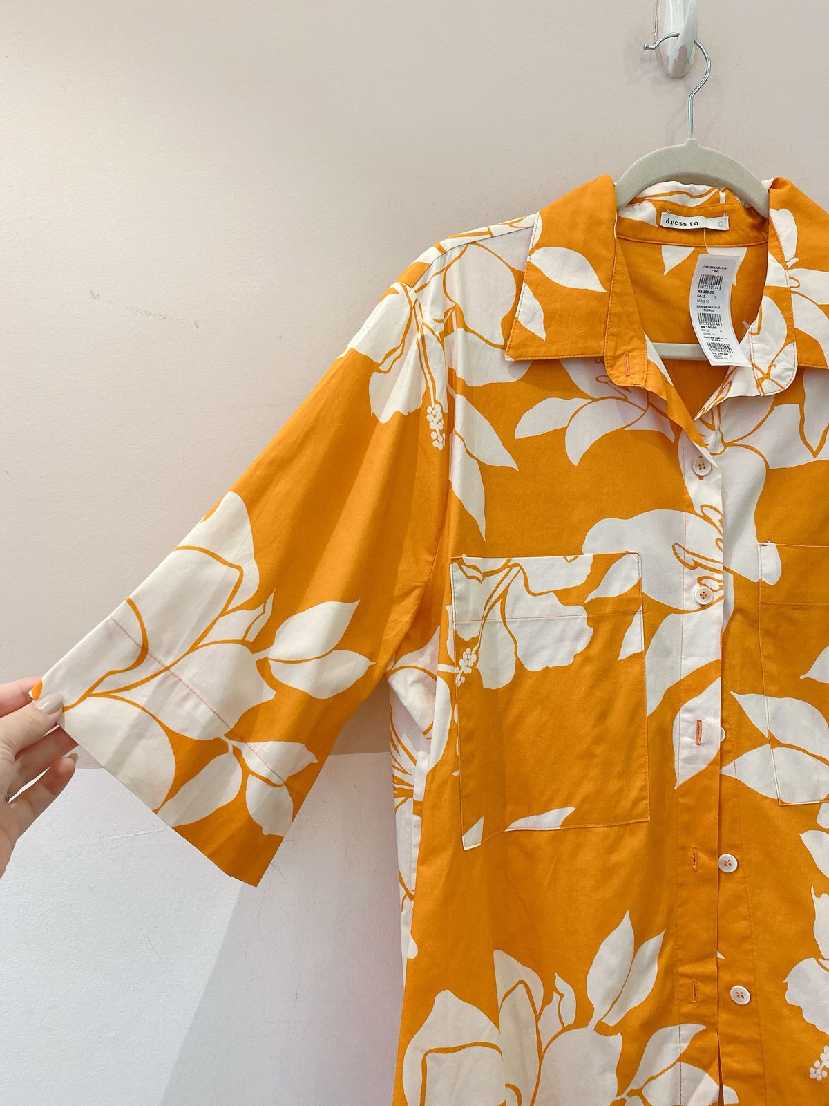 Camisa laranja floral Dress To G