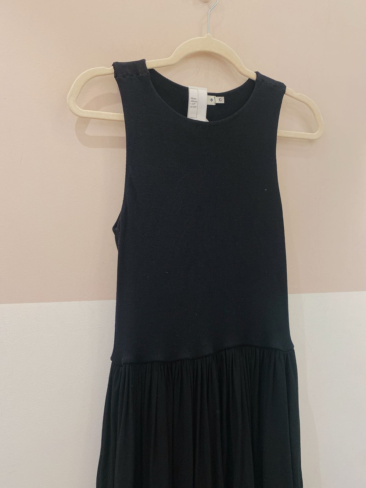 Vestido midi preto Peepou G