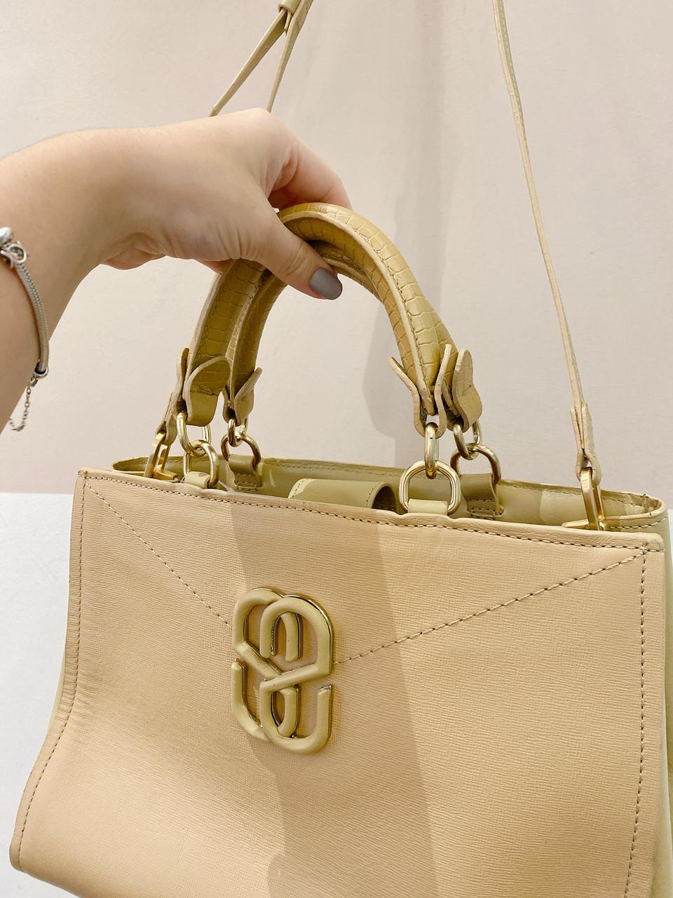 Bolsa couro bege Schutz