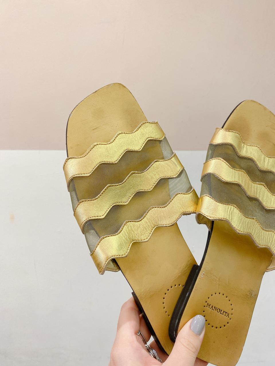 Rasteirinha dourado Mannolita 37