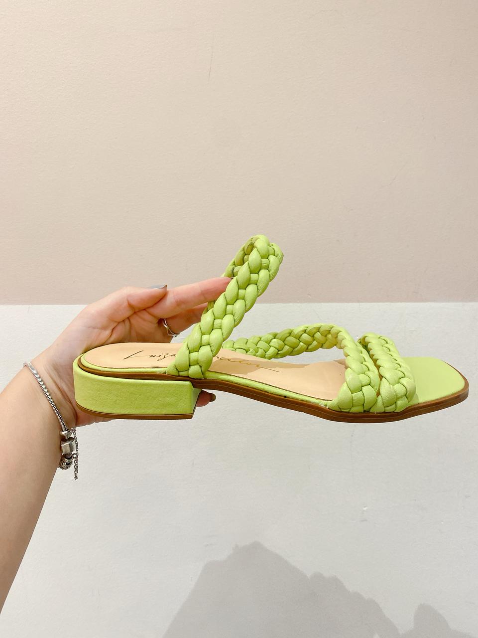 Tamanco verde trançado Luiza Barcelos 37