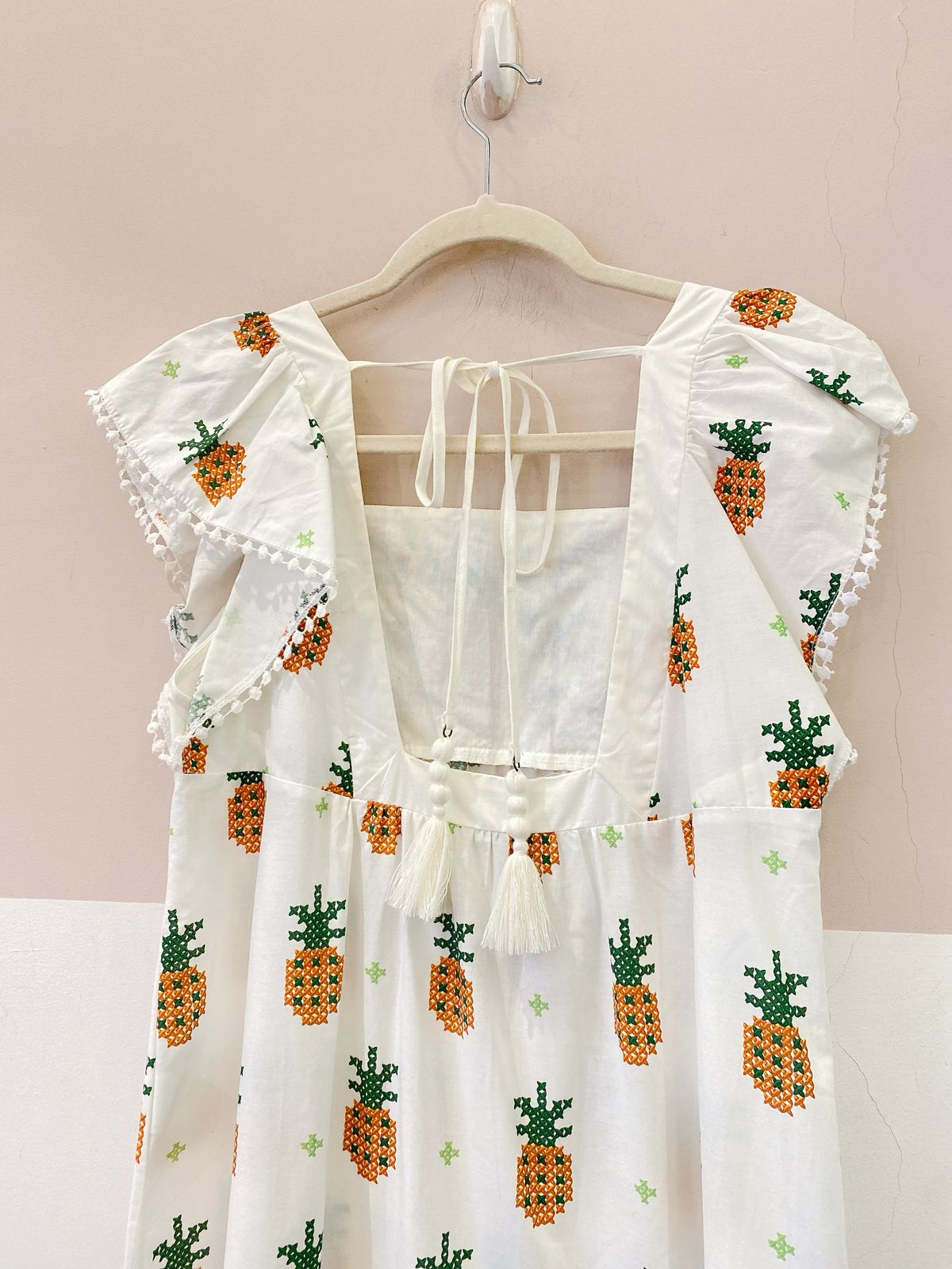 Vestido midi bordado abacaxis Farm P