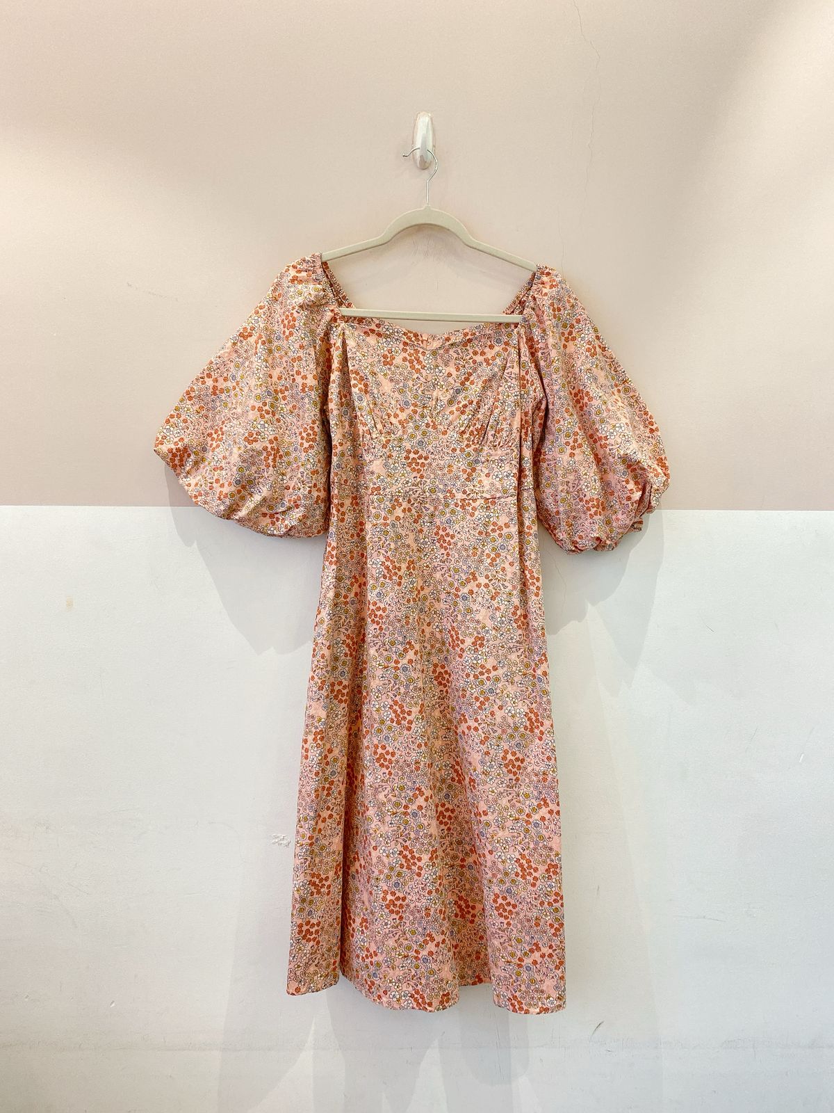 Vestido midi floral manga Karamello P
