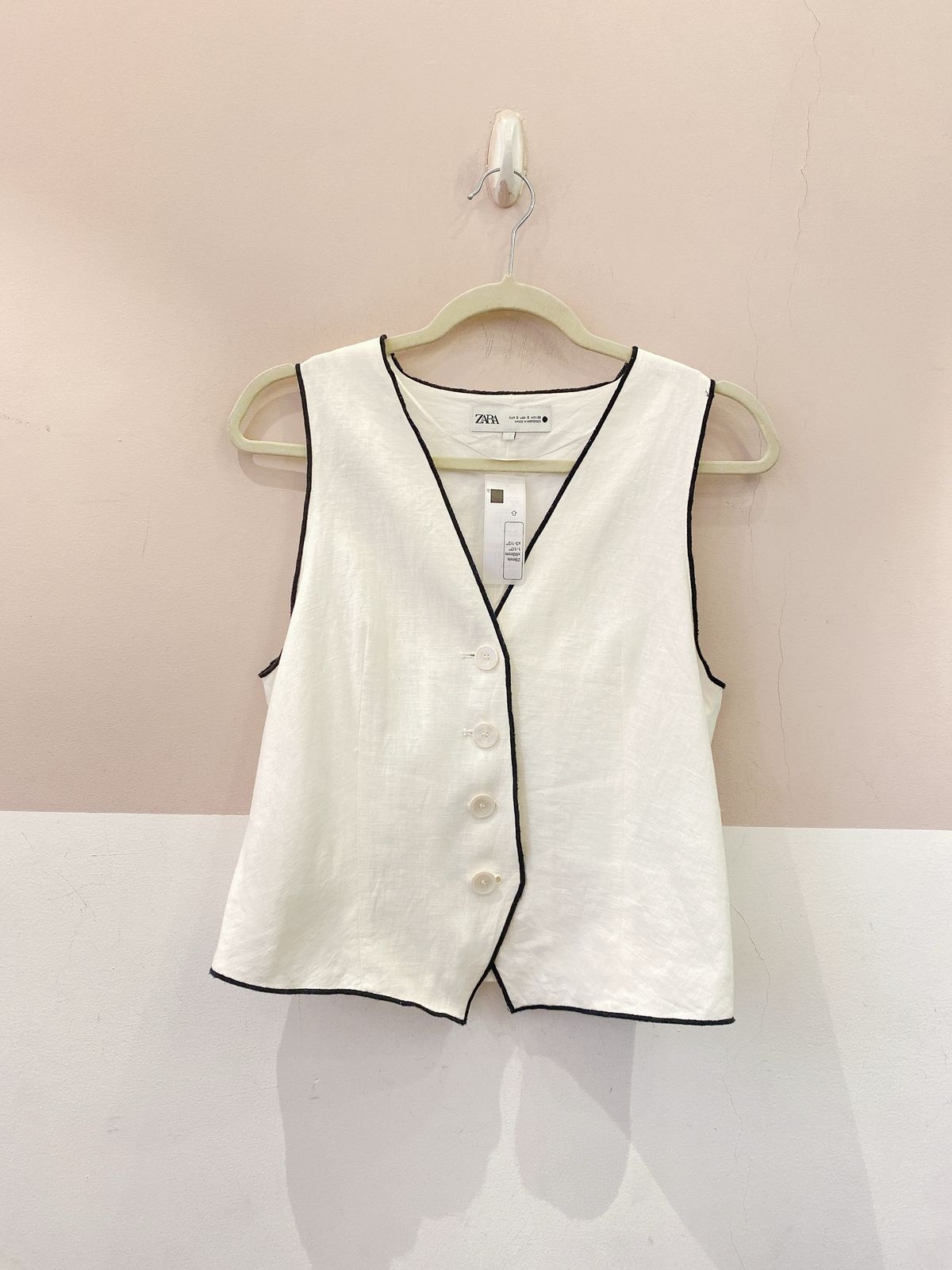 Colete alfaiataria off viés preto Zara P