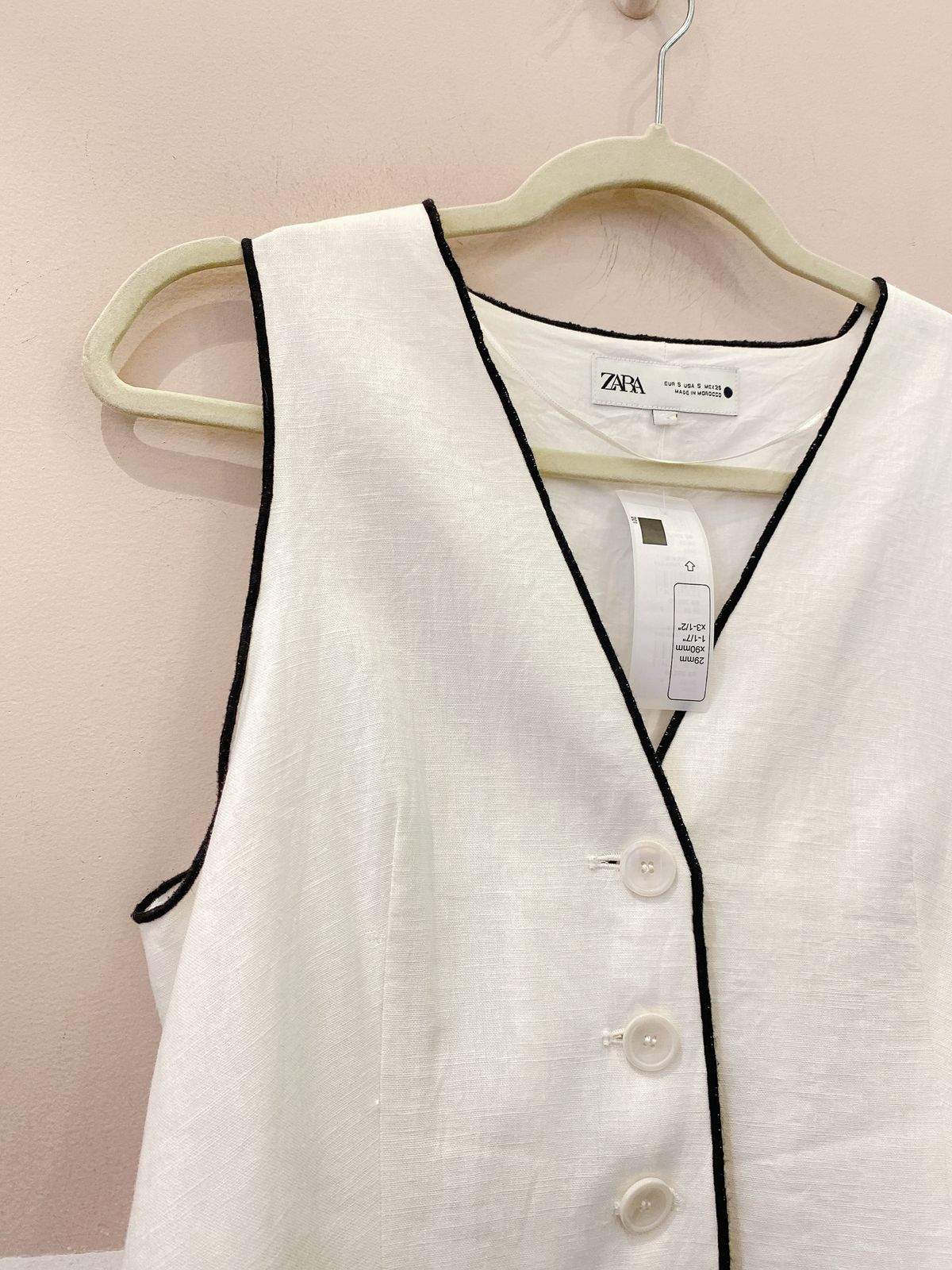 Colete alfaiataria off viés preto Zara P