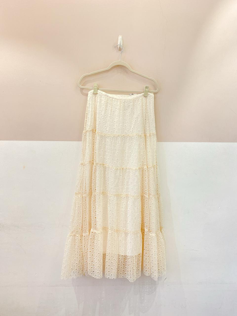 Saia longa off white renda Renner M