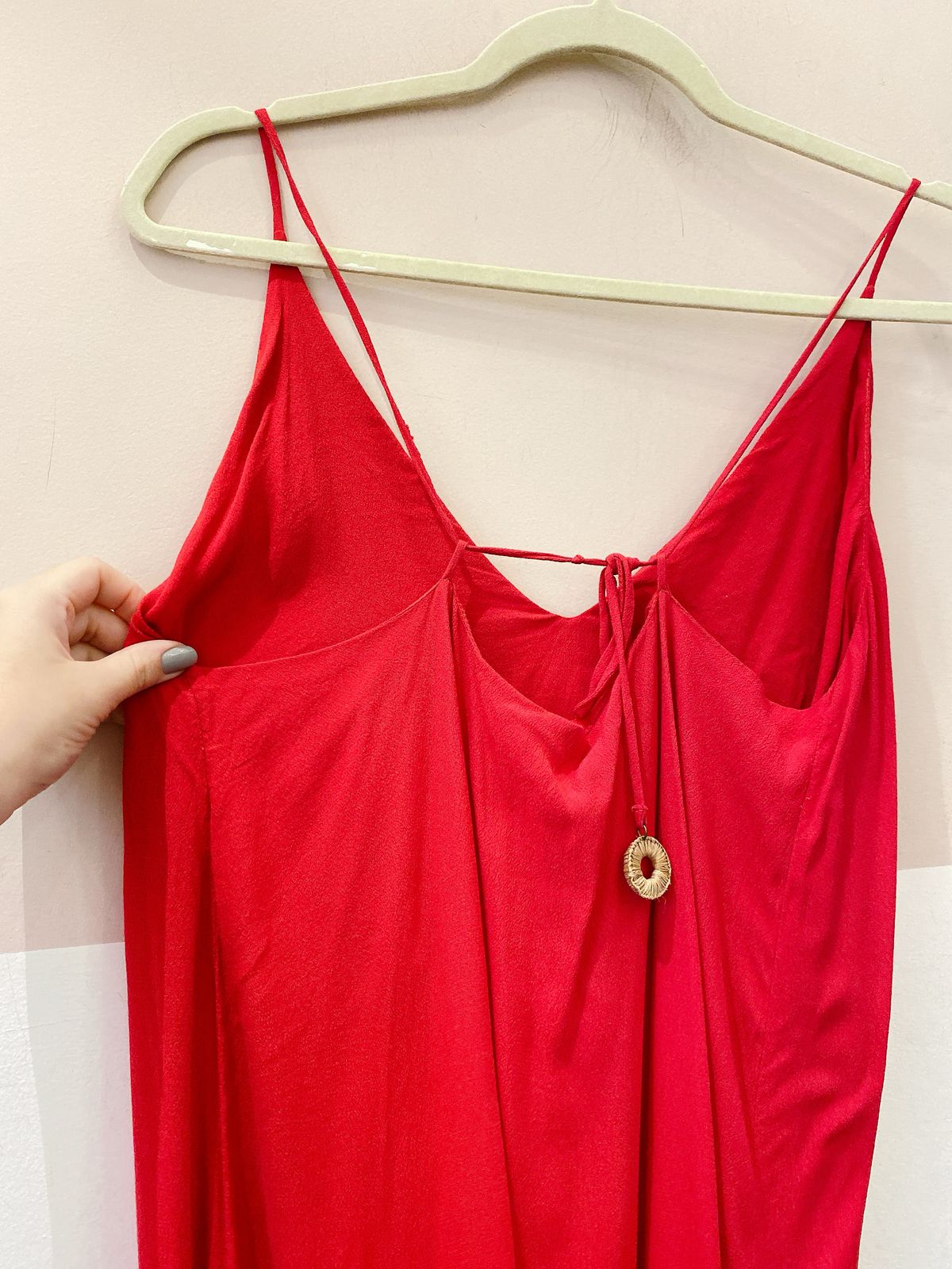 Vestido midi vermelho barra Dress To G