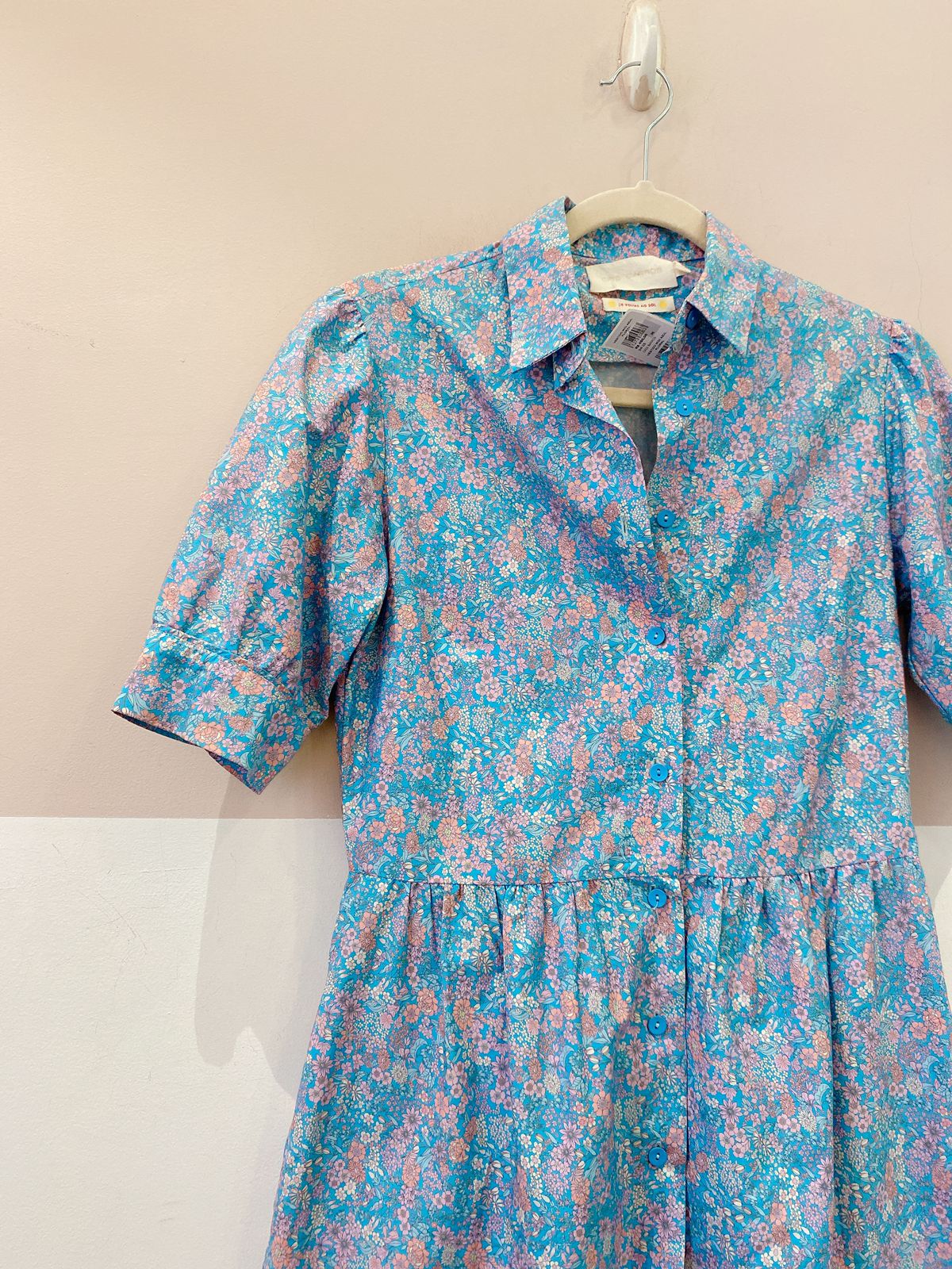 Vestido midi azul floral Cris Barros 36