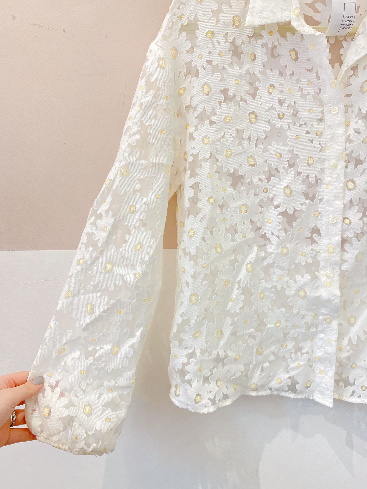 Camisa margaridas branca Zara P