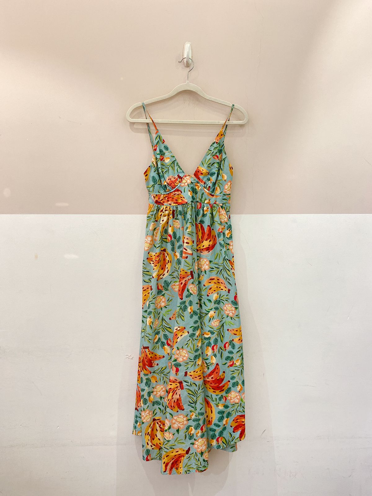 Vestido midi azul estampa azul Farm P