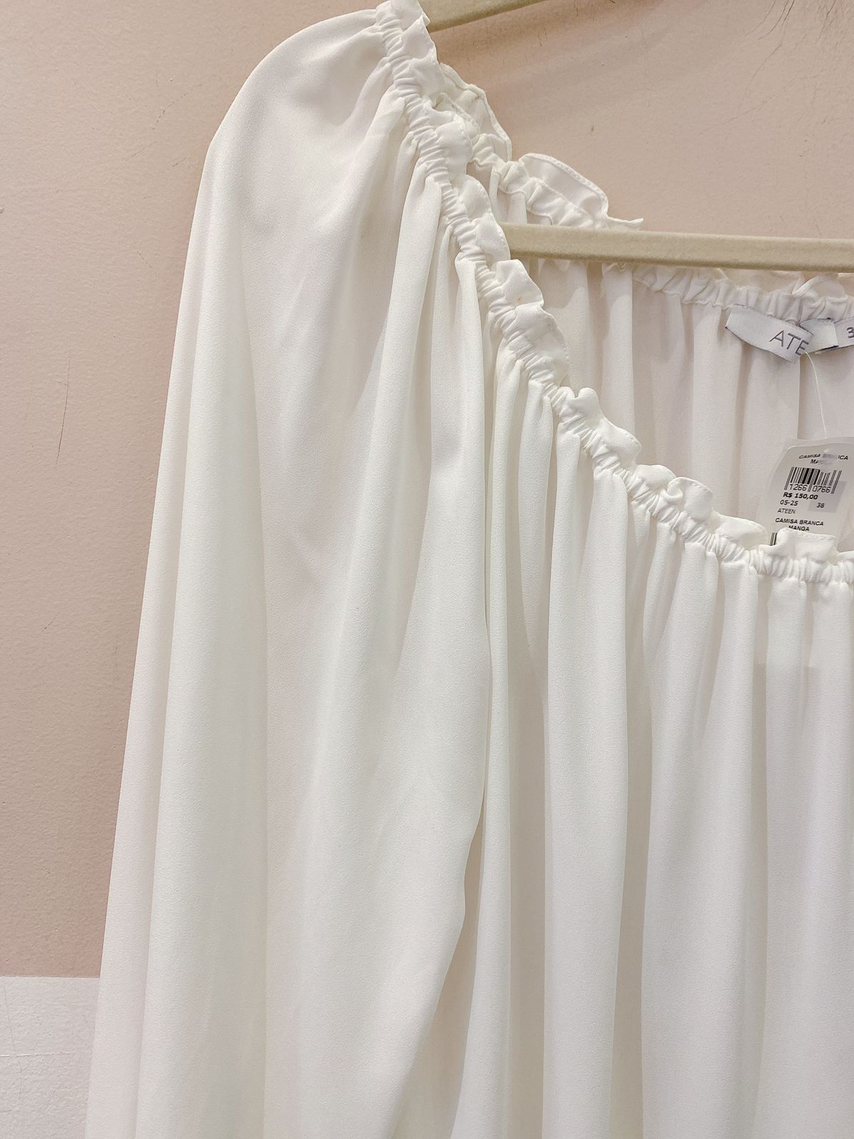 Camisa branca manga Ateen 38