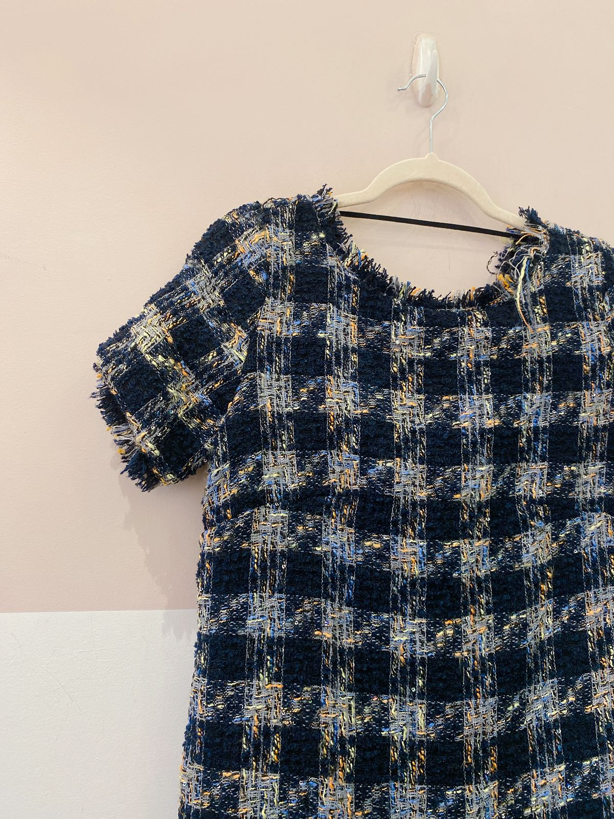 Vestido curto xadrez tweed Animale P