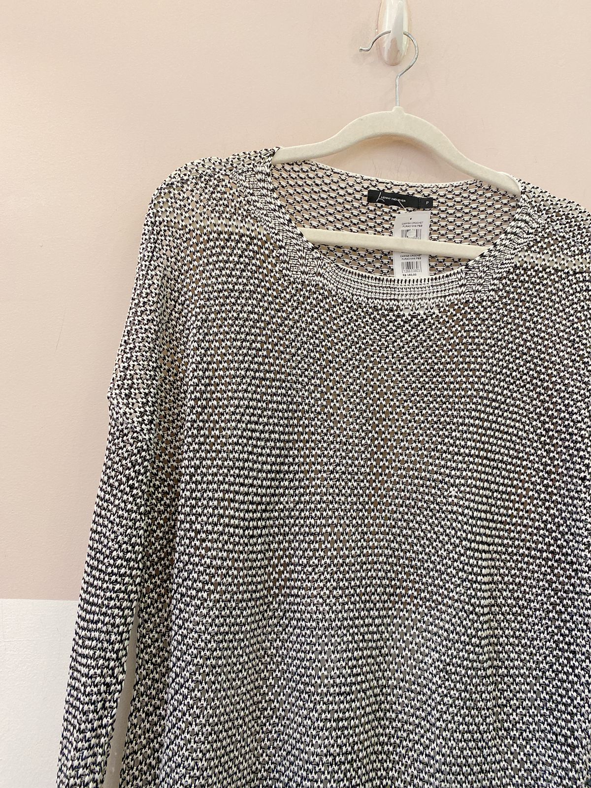 Camisa crochet furadinha p&b Lenny Niemeyer P