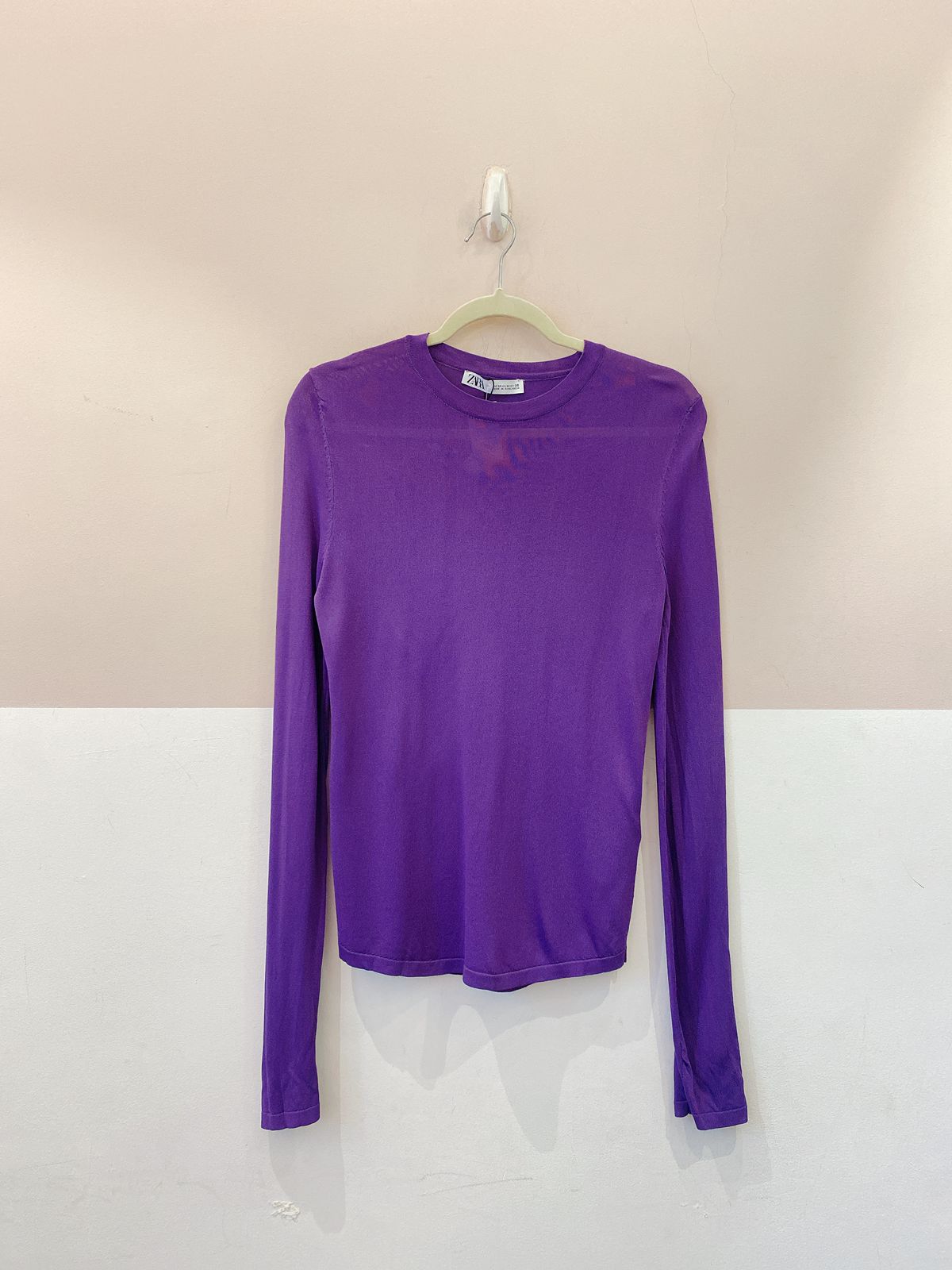 Blusa roxa manga Zara M