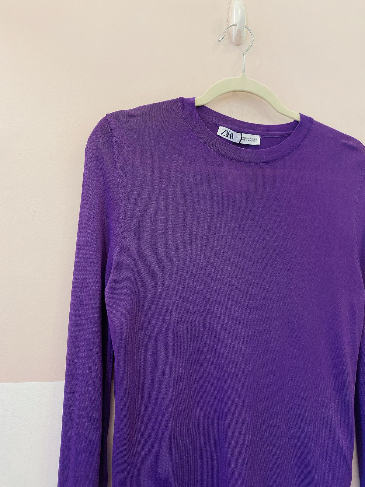 Blusa roxa manga Zara M