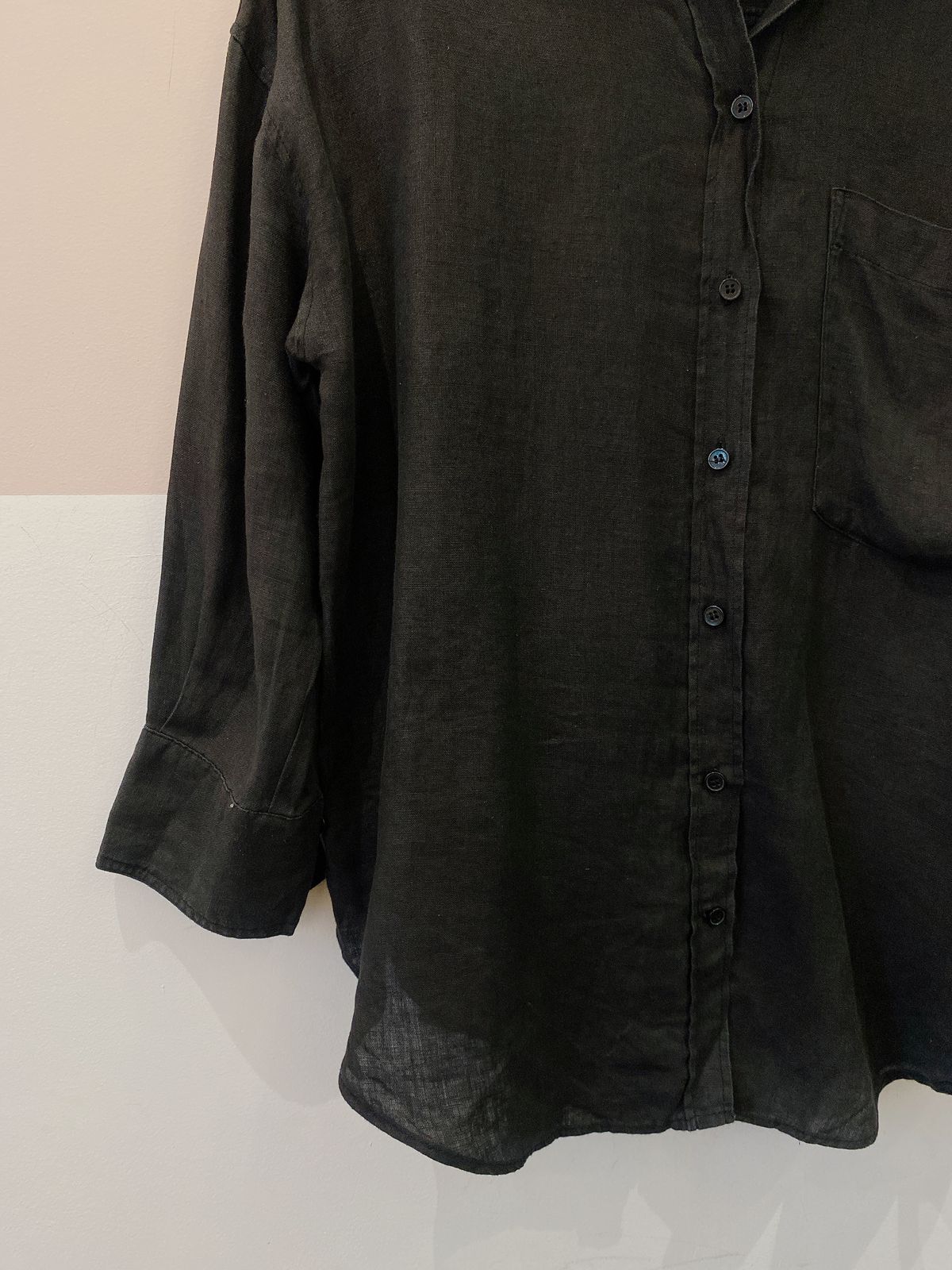 Camisa preta linho Zara P