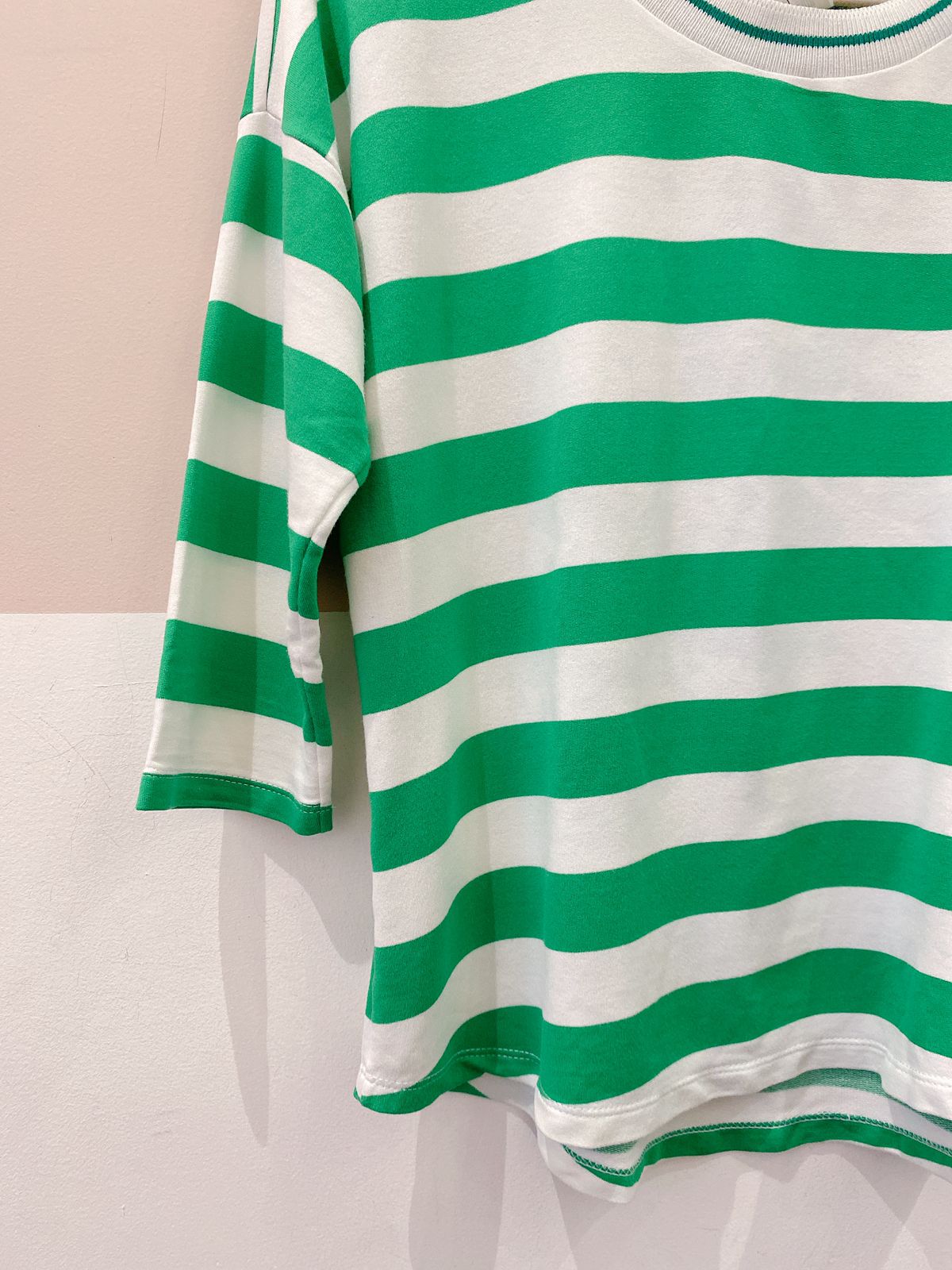 Blusa manga listras verde Peepou G