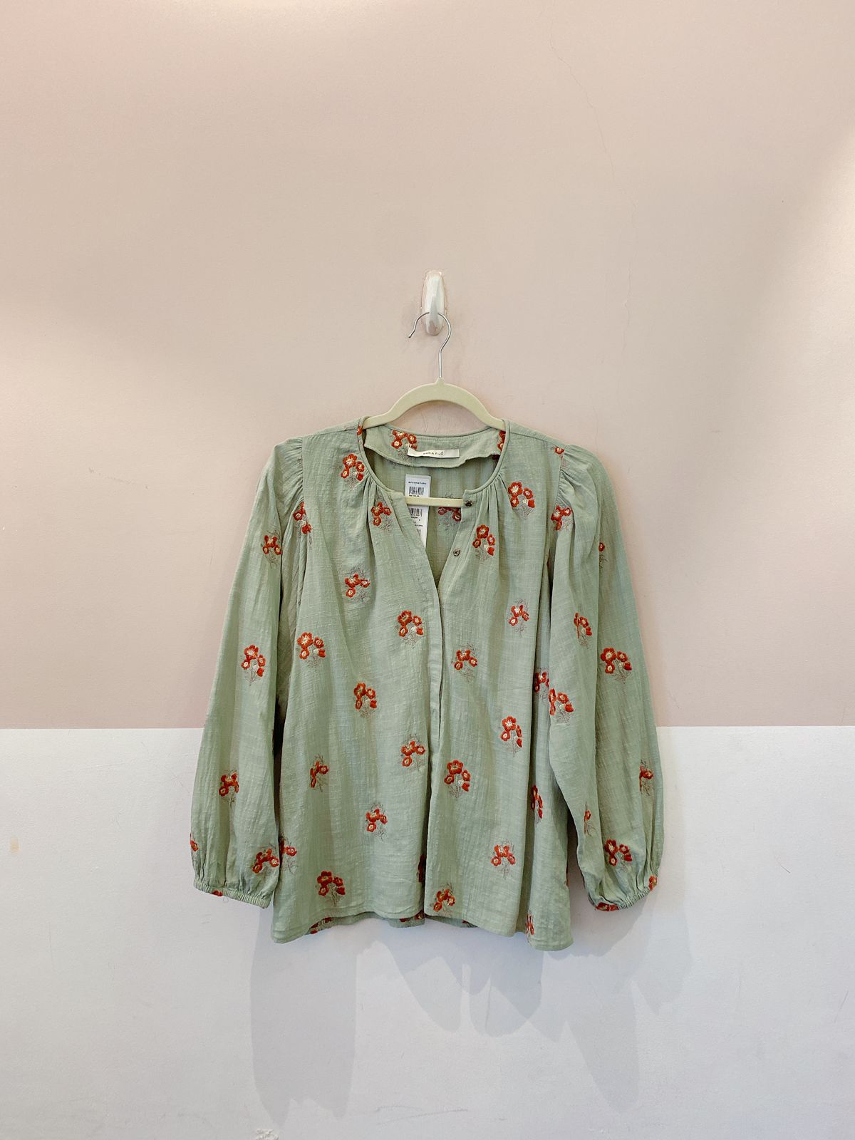 Bata verde floral Maria Filó P