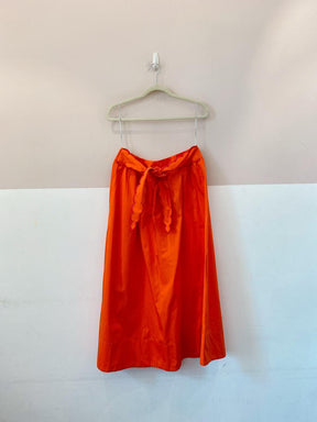 Saia midi laranja com faixa Maria Filó Suíte G