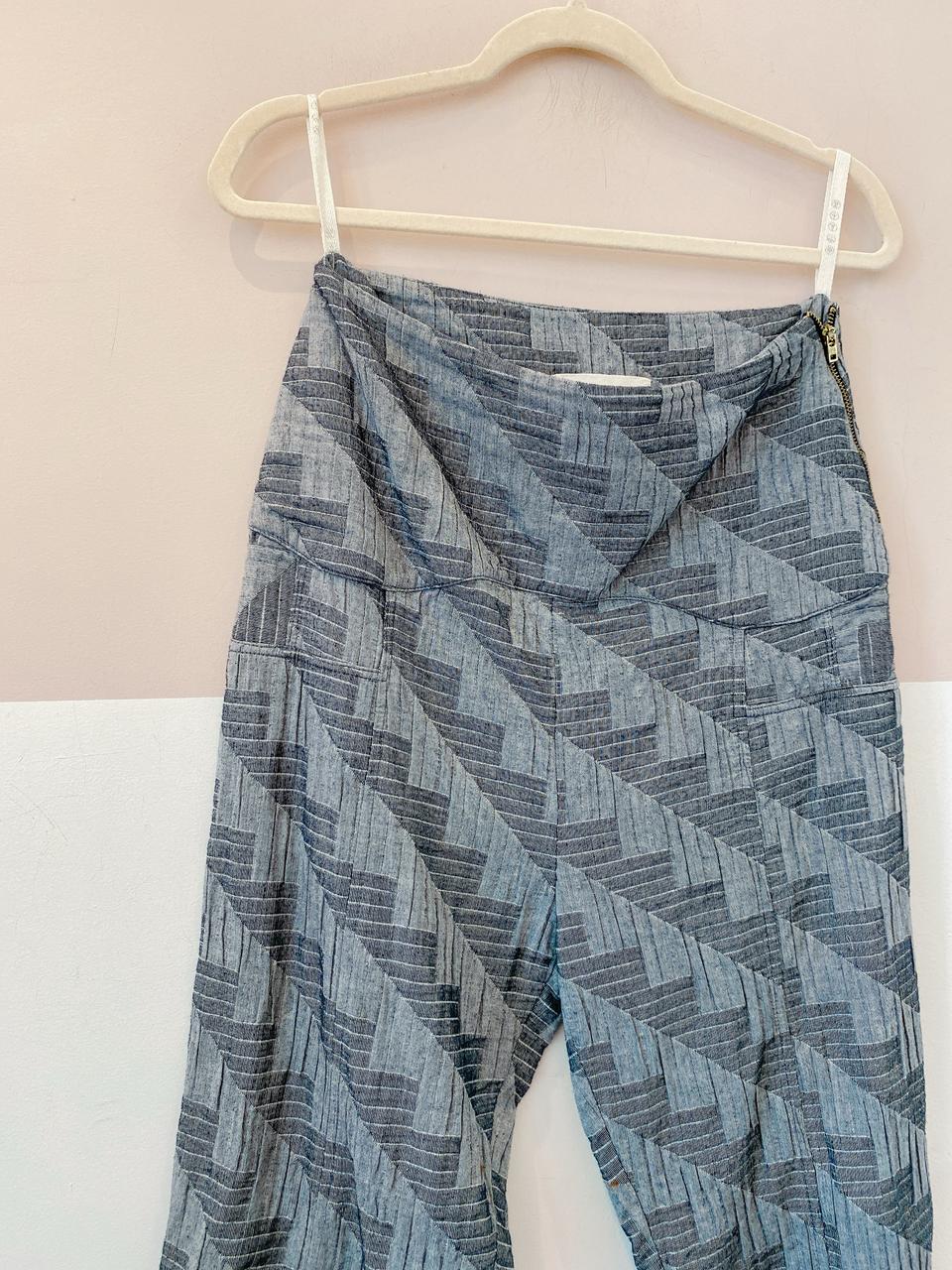 Calça cinza tecido brocado A. Niemeyer 38