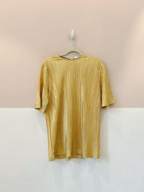 Bata plissada dourada Eugenia Sanson M