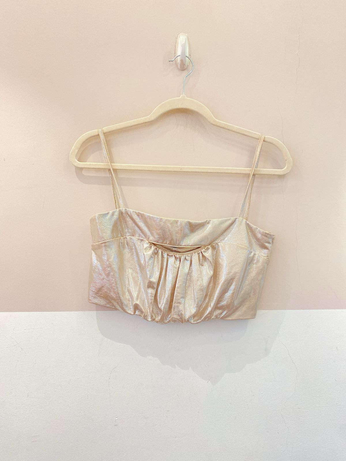 Top metalizado champagne Lilly Sarti 38