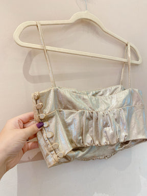 Top metalizado champagne Lilly Sarti 36