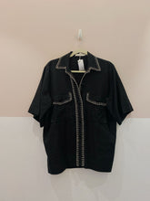 Camisa preta pespontos Valônia Veras M