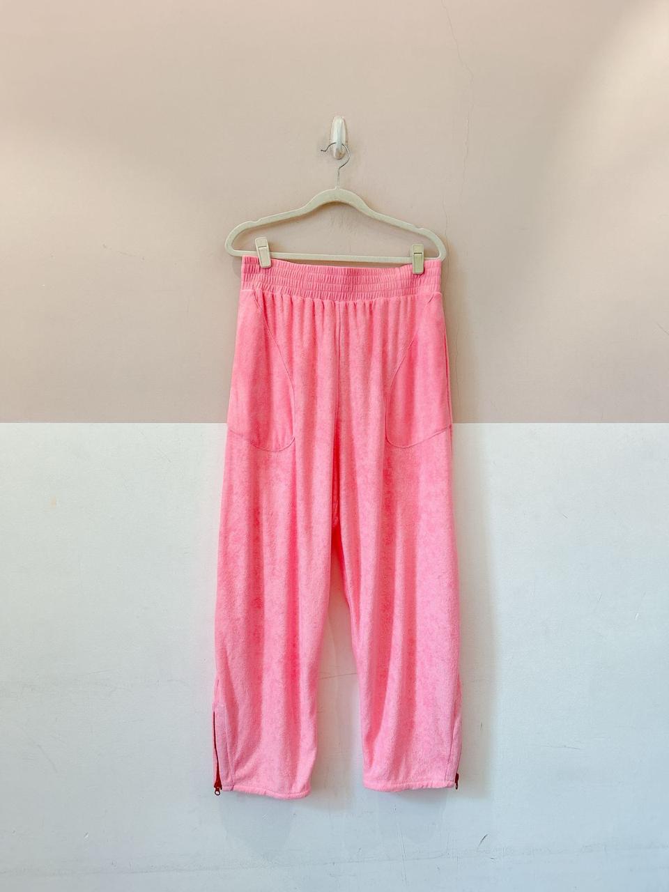 Calça atoalhada rosa Pitta G