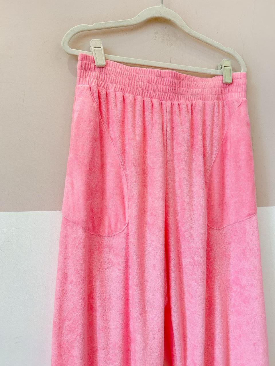 Calça atoalhada rosa Pitta G