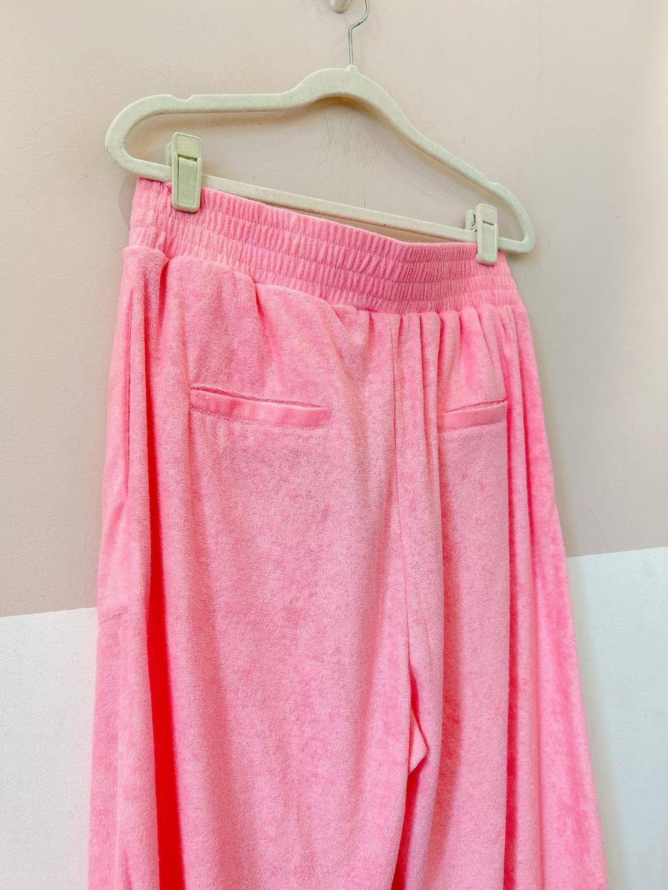 Calça atoalhada rosa Pitta G