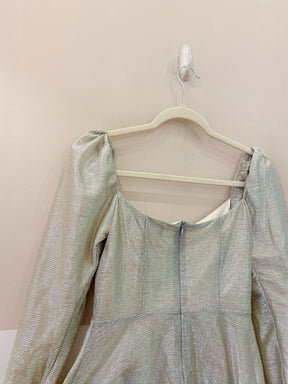 Blusa metalizado prata Eugênia Sanson 40