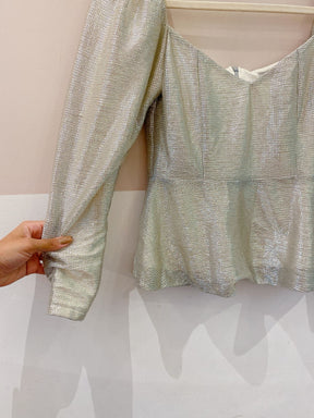 Blusa metalizado prata Eugênia Sanson 40
