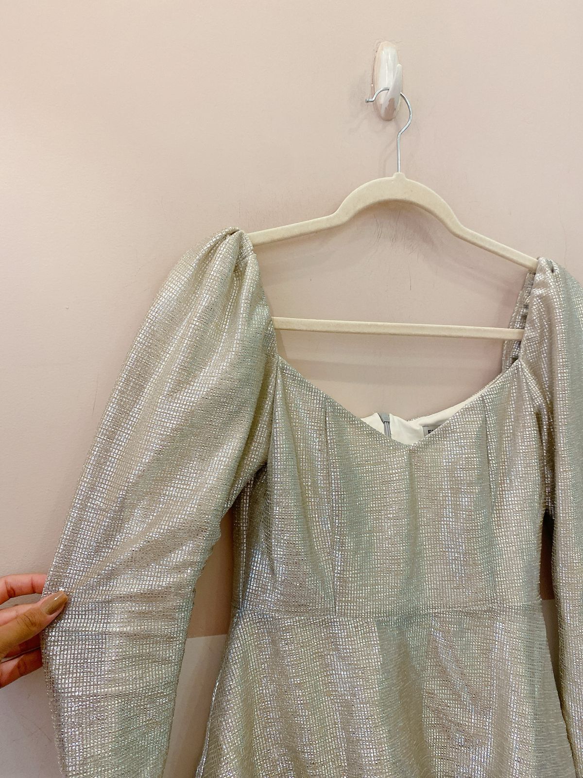 Blusa metalizado prata Eugênia Sanson 40