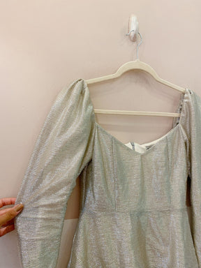 Blusa metalizado prata Eugênia Sanson 40