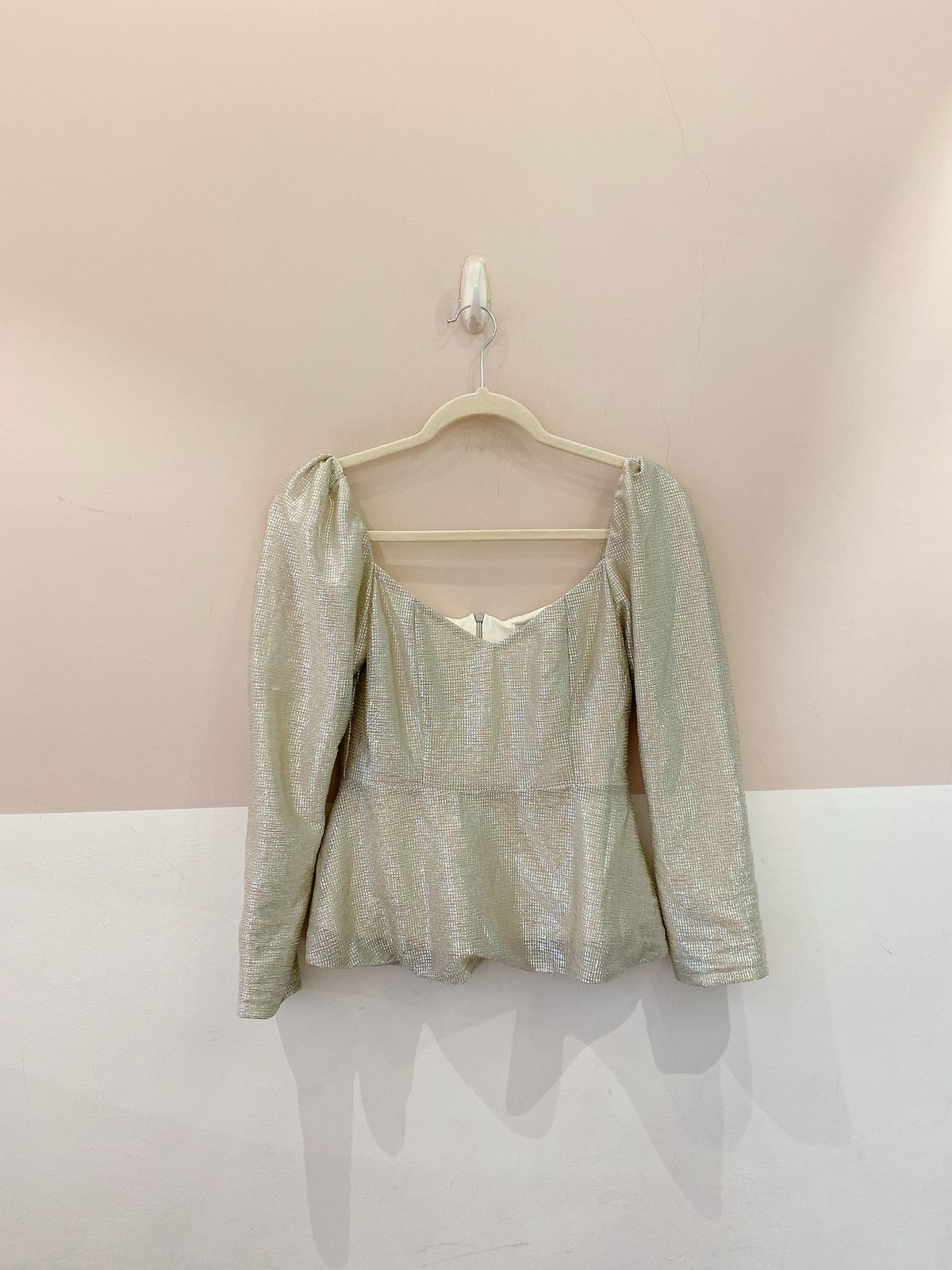 Blusa metalizado prata Eugênia Sanson 40