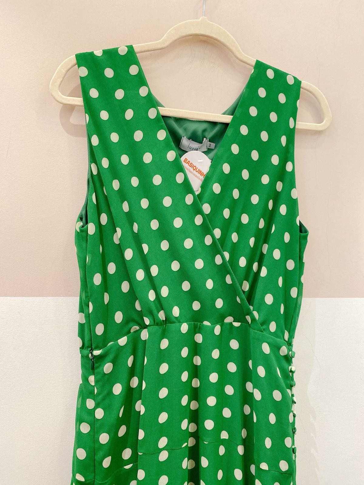 Vestido midi verde poás 42