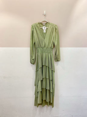 Vestido midi verde camadas Primp PP