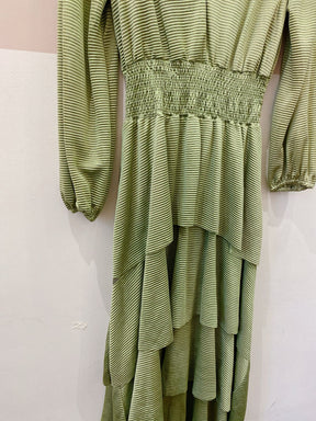 Vestido midi verde camadas Primp PP