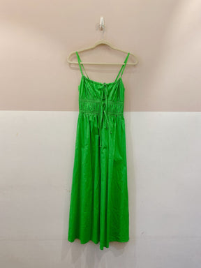 Vestido midi verde busto drapeado Up22 PP