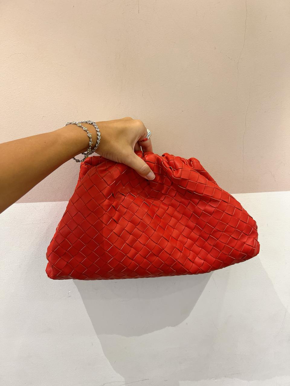 Bolsa pouch vermelha Bottega G