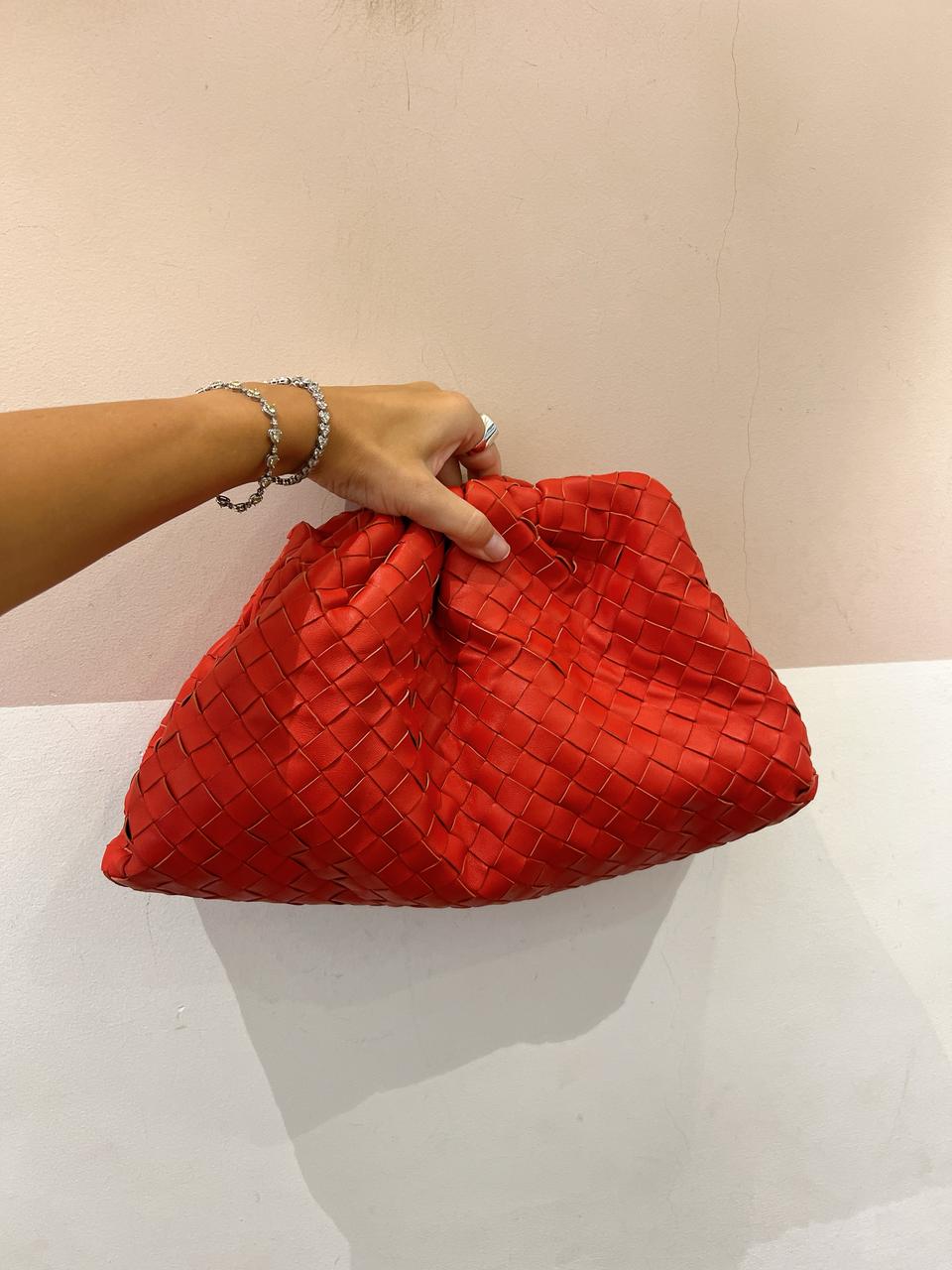 Bolsa pouch vermelha Bottega G