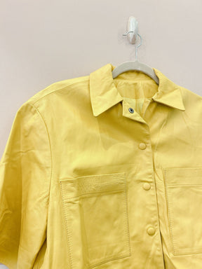 Blusa curta couro amarelo L’Cecci PP