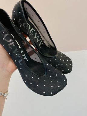 Scarpin preto tela brilhos Loewe 37