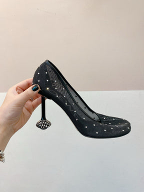 Scarpin preto tela brilhos Loewe 37